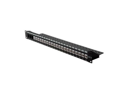 ROLINE Cat.6 19"-Keystone Patch Panel, black, Sort, Krone LSAplus