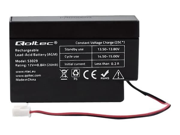 Qoltec - Batteri - Bly-syra - 800 mAh