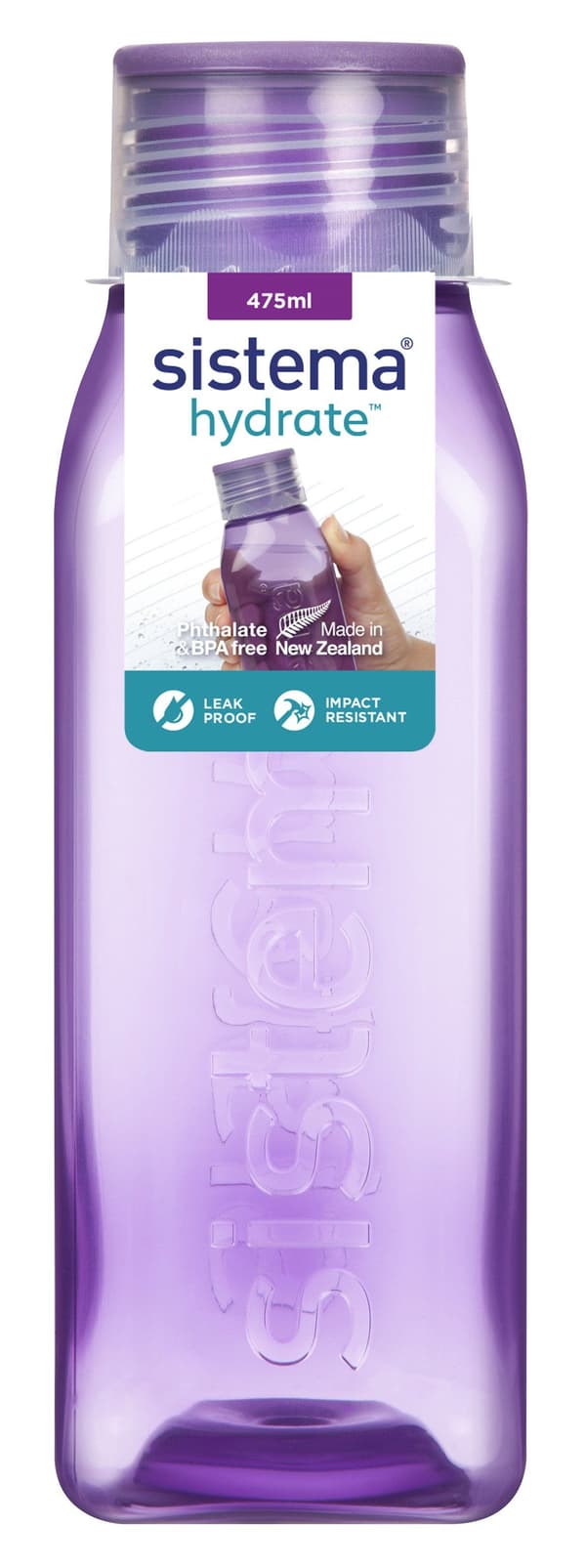 Sistema Small Square Bottle 475 ml – misty purple