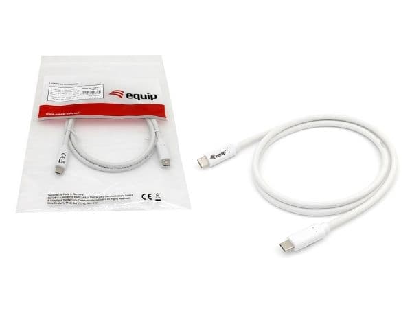 Equip 128365, 0,5 m, USB C, USB C, USB 3.2 Gen 1 (3.1 Gen 1), 5 Gbit/s, Vit