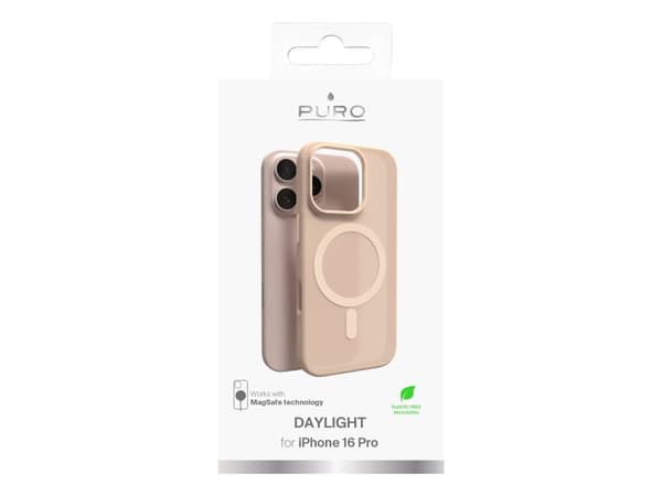 PURO Daylight, Etui, Apple, iPhone 16 Pro, 16 cm (6.3"), Beige, Translucent