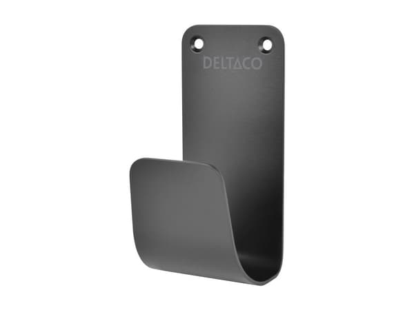 DELTACO e-Charge kabelholder for ladekabel - svart, rustfritt stål