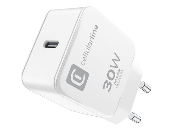 Cellularline The One - Strømadapter - 30 watt - PD, Fast Charge (24 pin USB-C) - hvit