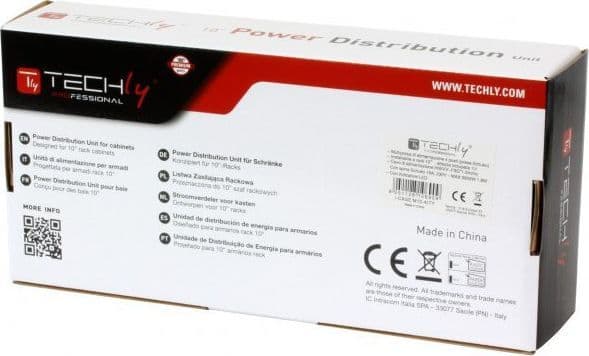 Techly PDU strømskinne 10" 1U 4x Schuko 1,8 m (I-CASE M10-4ITY)