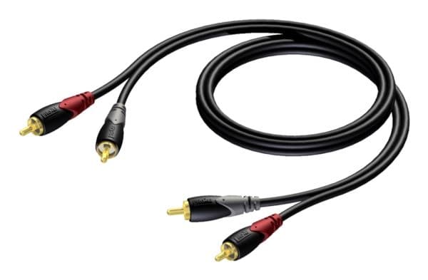 PROCAB CLA800/5, 2 x RCA, Uros, 2 x RCA, Uros, 5 m, Musta, Harmaa, Punainen