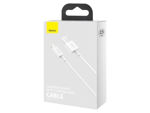 Baseus USB-A till Lightning-kabel 0,25 m vit (CALYS-02)