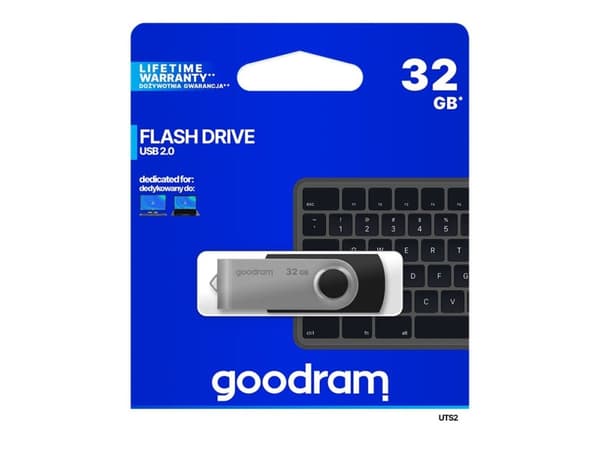 GOODRAM UTS2 - USB flash-enhet - 32 GB - USB 2.0 - svart