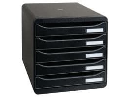 Skuffekabinet Exacompta Big Box med 5 skuffer, sort