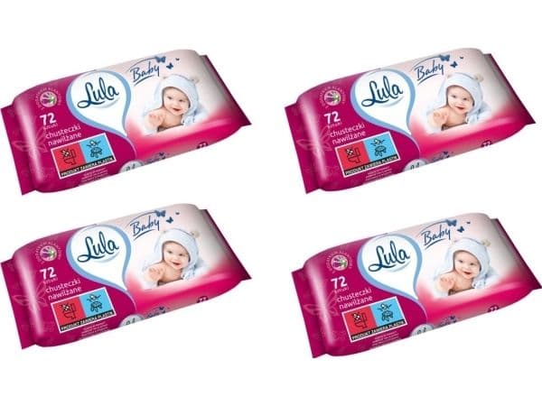 LULA vådservietter med allantoin 72 stk (3+1 gratis)