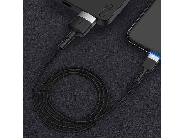 Tellur Data cable USB i Lightning LED, Nylon Braided, 1.2m juodos spalvos