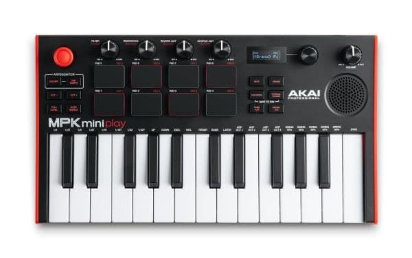 AKAI MPK Mini Play MK3 Kontroltastatur Controller MIDI USB Sort, Rød