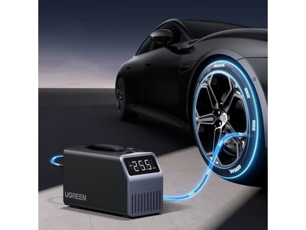 Bilkompressor Ugreen elektrisk pump 150 PSI 12V för bildäck med digital display – grå