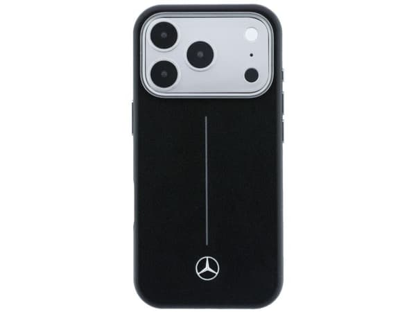 Mercedes Leather Semi Wrap MagSafe-deksel til iPhone 17 Pro Max - svart