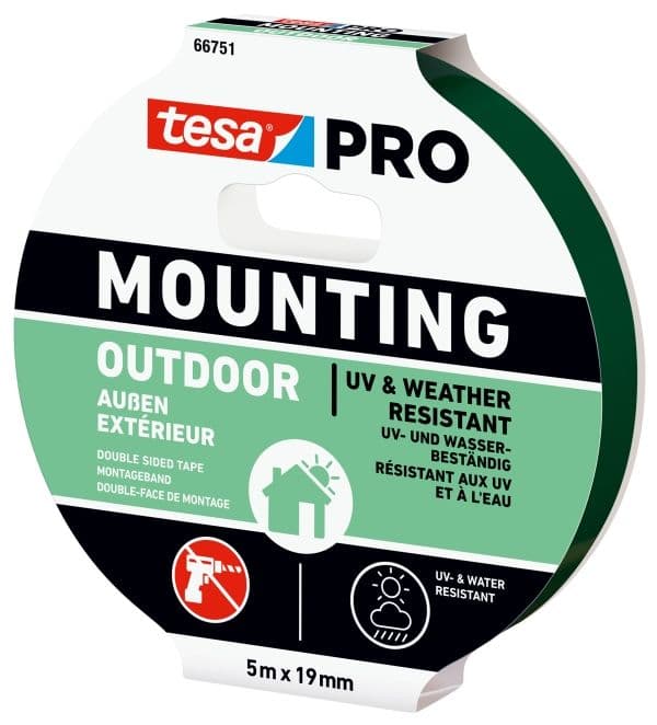 Tesa PRO monteringstejp klar 66751 UV 5 m x 19 mm