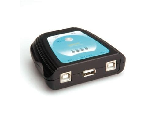 VALUE Manual USB 2.0 Printer Switch, Langallinen, 70 x 25 x 90 mm, 4 x USB