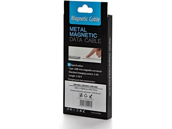 USB-kabel Neutralle USB-A till USB-C + microUSB + Lightning 1 m, silver