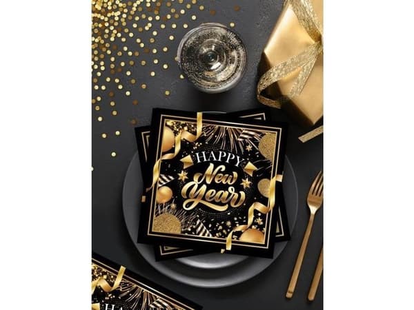Happy New Year servietter, 20 stk.