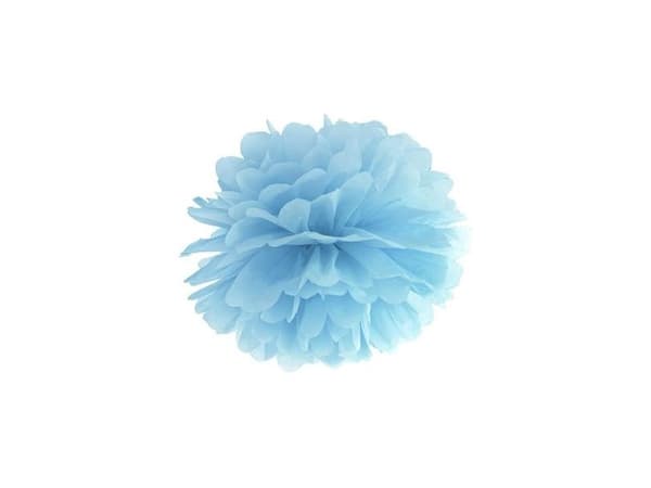 Stor pompon pastelblå