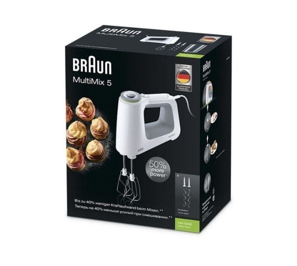 Braun MultiMix 5 HM 5100 WH - Handmixer - 700 W - vit / grå