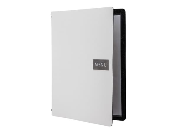 Securit® A4 RAW læder menuomslag i hvid