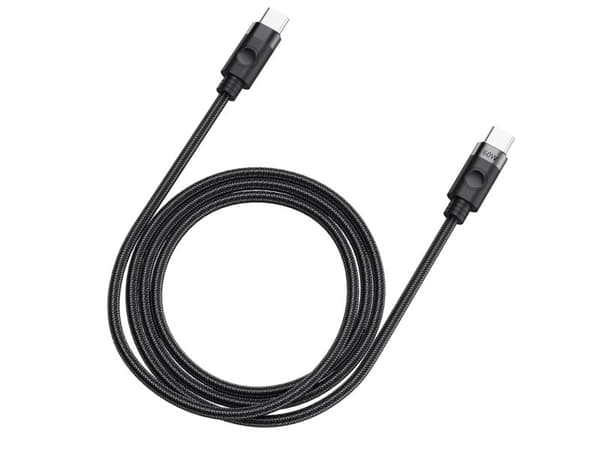 USB-C - USB-C 1m 3A 60W kaapeli - musta