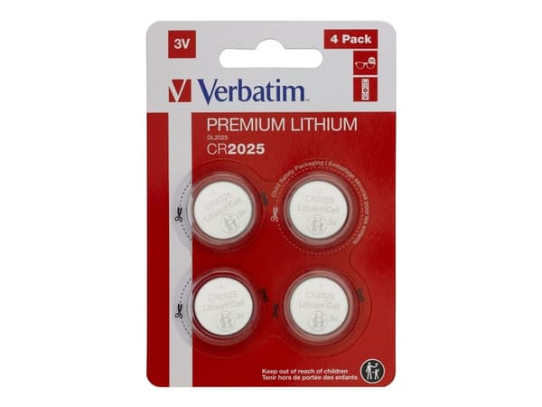 Verbatim - Batteri 4 x CR2025 - Li
