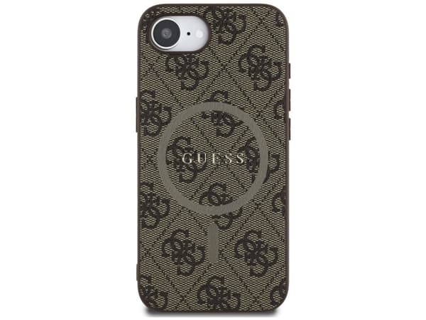 Guess 4G Ring Classic Logo MagSafe - etui till iPhone 16e (brun)