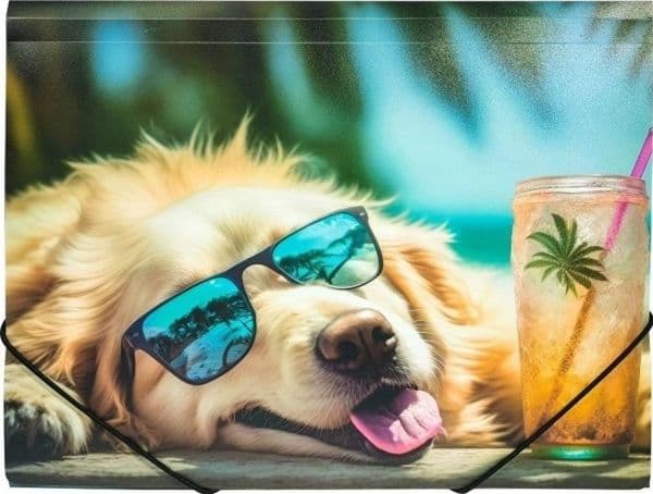 A4 PP-mapp tryckt Chillout Dog