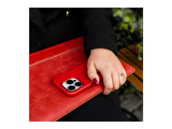 Kotelo Fixed Fixed MagLeather | Takakuori | Apple | iPhone 16 | Nahka | Punainen | punainen