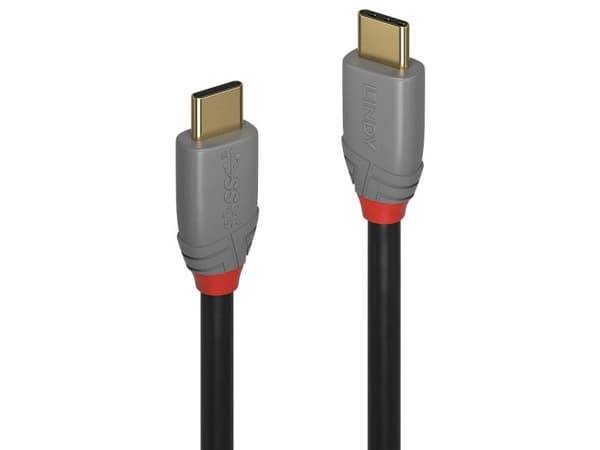 Lindy 36902, 1,5 m, USB C, USB C, 10000 Mbit/s, Sort, Grå