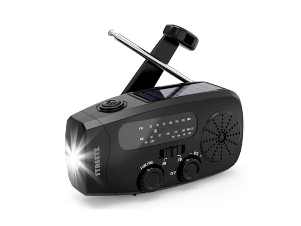 S80 Crank Radio, solcellepanel, svart