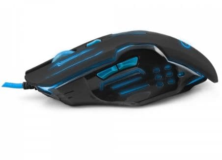 Esperanza MX403 APACHE - Mus - ergonomisk - høyrehendt - 6 knapper - kablet - USB - blå