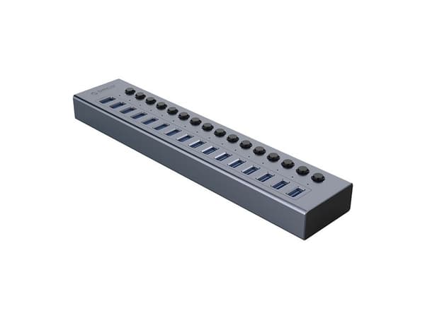 Orico USB-hub 16 porter med bryter USB-A 3.0, grå