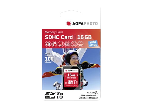 AgfaPhoto - Flashminnekort - 16 GB - Class 10 - SDHC