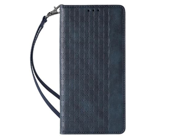 Magnetrem-deksel til iPhone 14 Pro Max - flip wallet mini-lanyard - blå