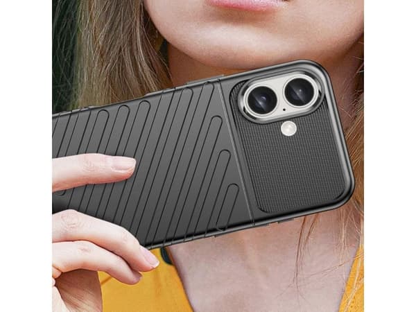Thunder case för iPhone 16 Plus silikonfodral - svart