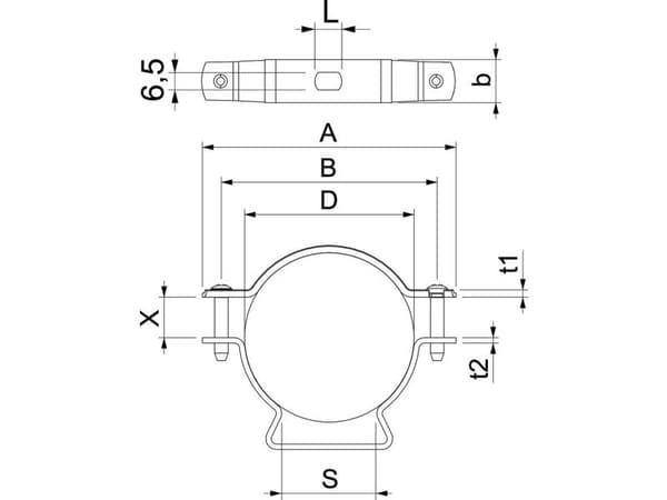 Obo Bettermann =, Stål, Stål, 8 mm, 1,5 mm