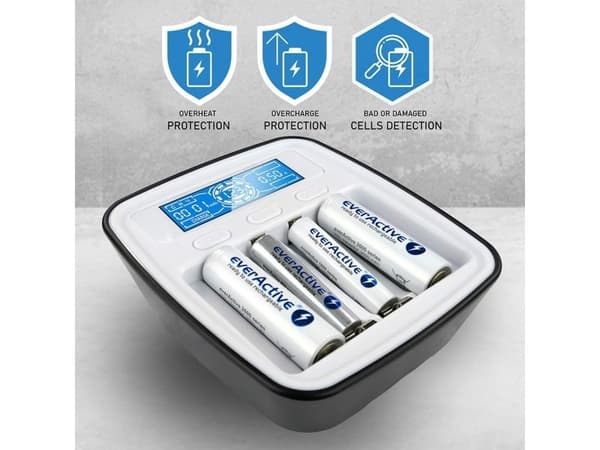 EVERACTIVE NI-MH BATTERILADER, PROFESJONELL, 4-KANALS NC1000M