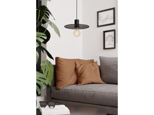 EGLO IKESTON pendel E27 svart/galler