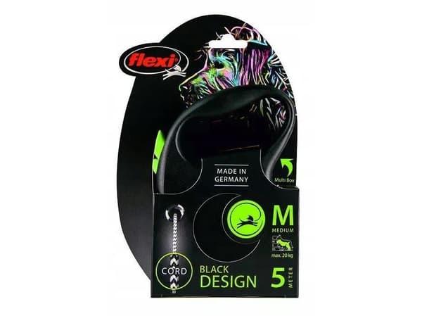 Flexi Black Design M koppel 5 m, 20 kg, grön