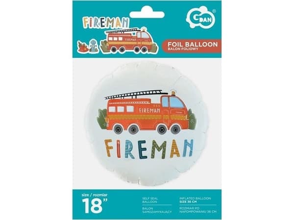 GoDan Fireman folieballong rund