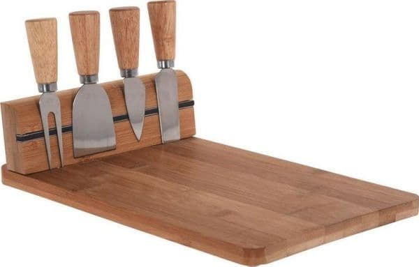 Excellent Houseware bambu tarjoilulauta juustoveitsillä 30x21cm