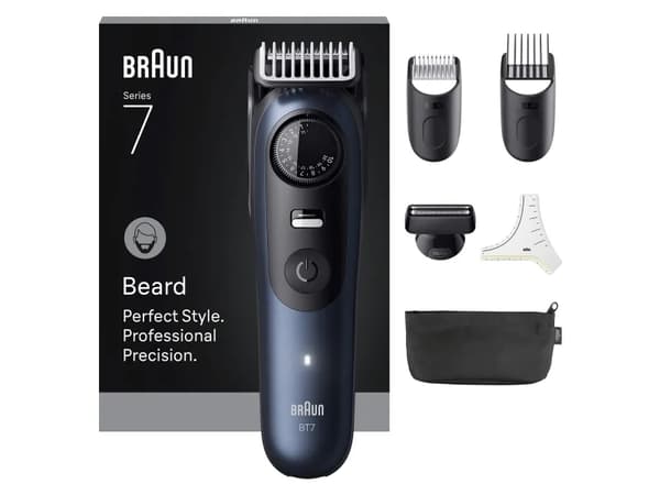 Braun Beard Trimmer Series 7 With 6 Barbering Tools Black Deep Blue