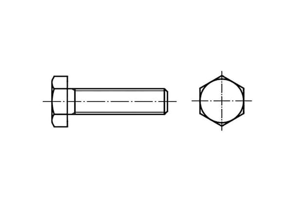TOOLCRAFT 128177 sekskantskrue M4 40 mm utvendig sekskant DIN 933 stål, 100 stk
