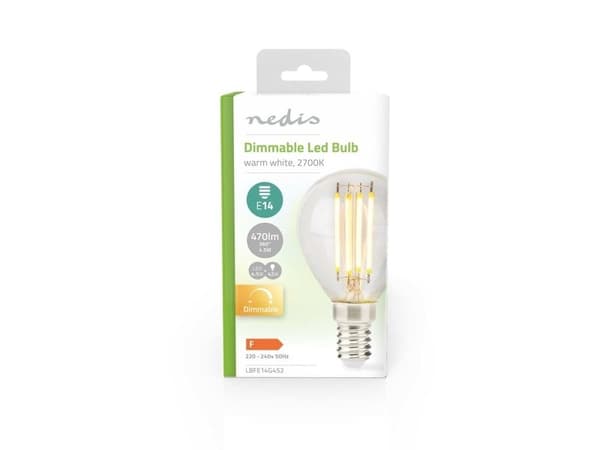 Nedis LBFE14G452, 4,5 W, 42 W, E14, 470 lm, 15000 timer, Varm hvit