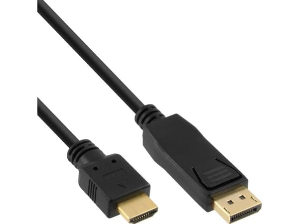 InLine 17182, 2 m, DisplayPort, HDMI, Gull, Sort, Hankjønn/hankjønn