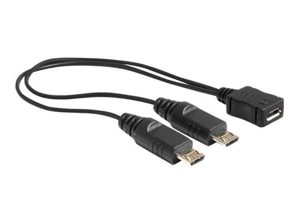 Delock - USB-kabel - Micro-USB type B (hann) til Micro-USB type B (hunn) - 20.5 cm - svart
