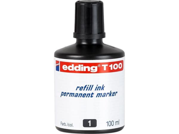 edding T 100 - Bläck - permanent - svart - 100 ml