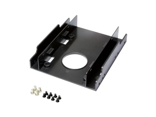 LogiLink AD0010, 2x 3,5", kantpanel, 2,5", Sort, plast, 122 mm