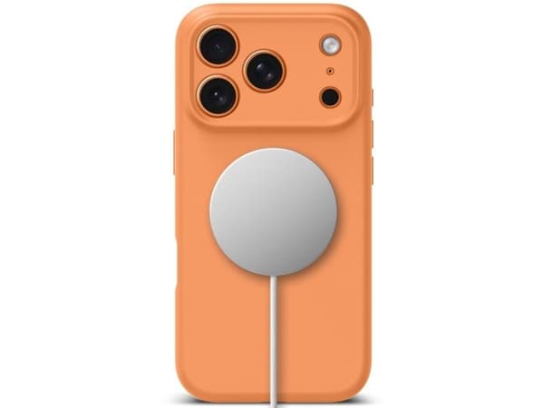 Tech-Protect silikondeksel med MagSafe til iPhone 17 Pro - oransje
